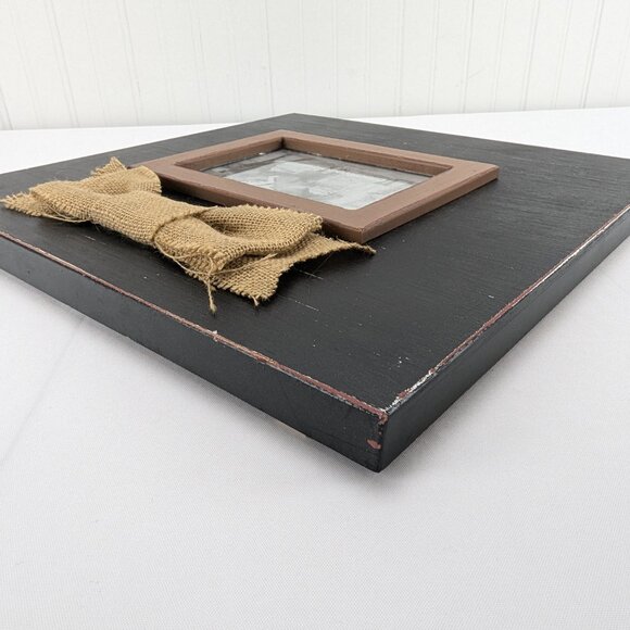 Creative Co-op Wooden Frame Holds 7" x 5" Black Twine Bow Wall Hanging Decor - Picture 5 of 9